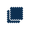 A blue square on a black background.